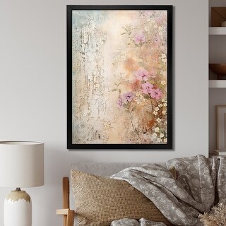 Designart "Rustic Bouquet Blooming Wildflower Floral I" Rose Framed ...